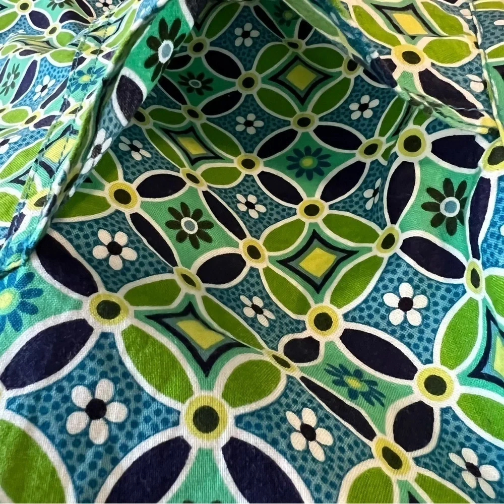 VERA BRADLEY Daisy Daisy 2008 Child’s Apron Tie Neck & Waist Pockets Y2K Green